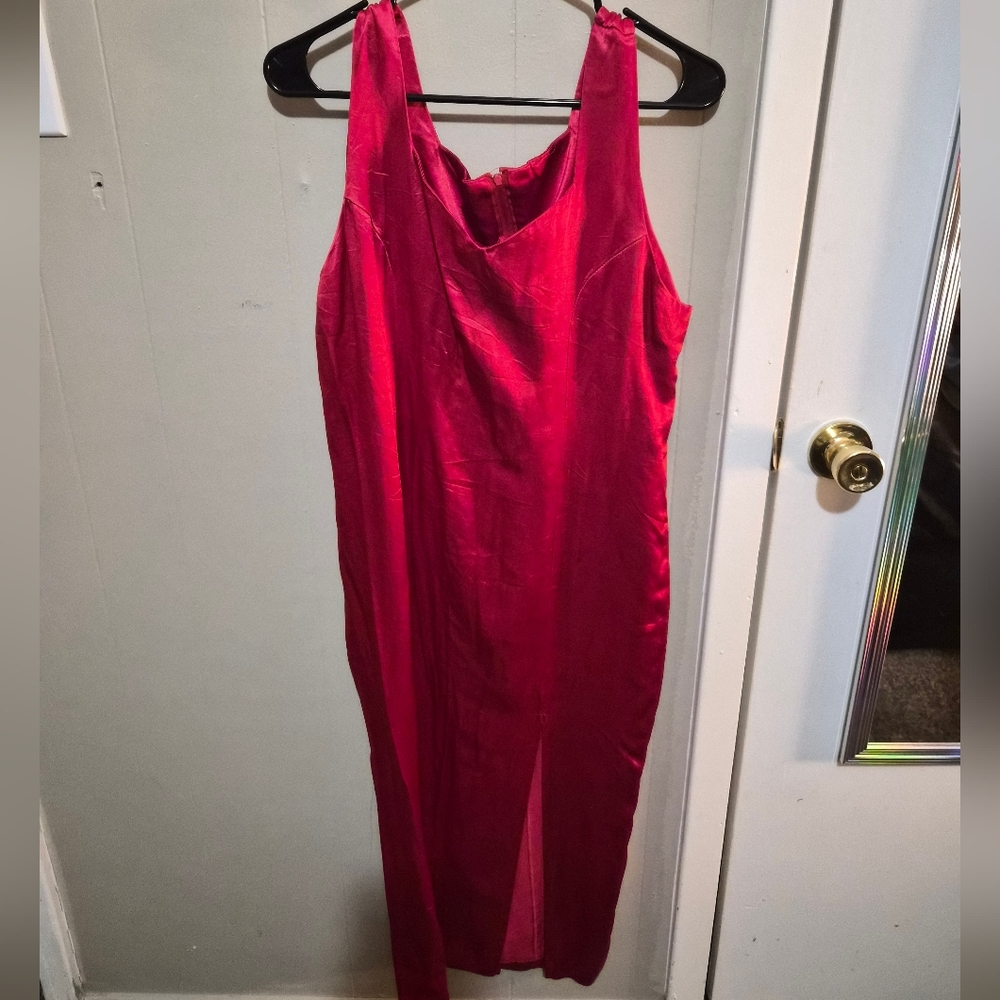 Vintage Red Satin Dress